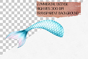 Watercolor Mermaid Tails Clipart Set, an Illustration by CropUp Creative (Thumbnail 4 of 4)