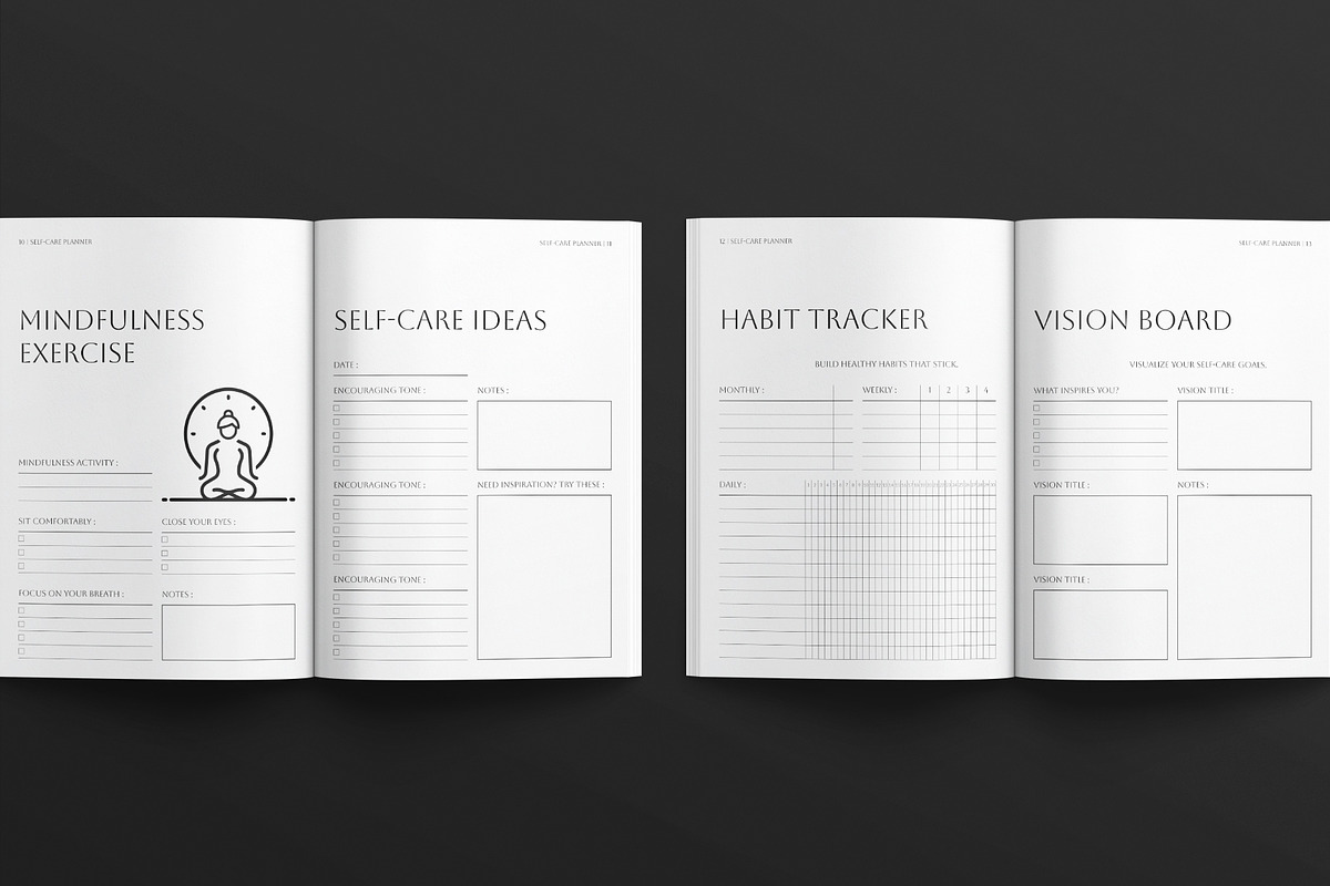 Self-Care Planner Template, a Brochure Template by E-Type (Photo 5 of 7)
