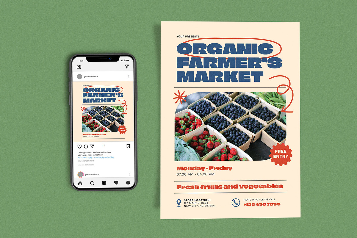 Simple Farmer Market, a Flyer Template by Me55enjah Design (Photo 1 of 4)
