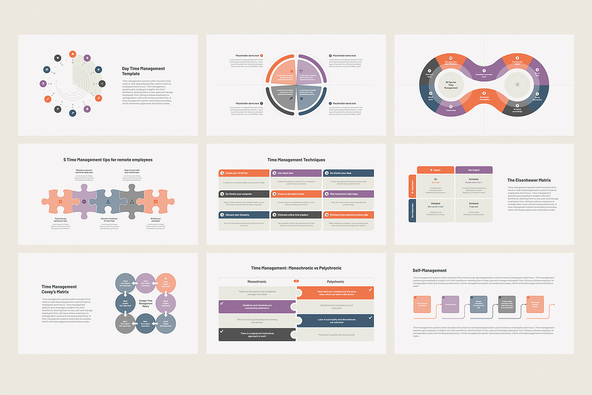 Time Management PowerPoint Slides, a Presentation Template by HiSlide.io (Photo 2 of 5)