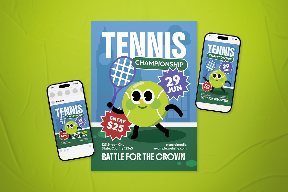 Tennis Championship Event Flyer Set, a Flyer Template by The Good Store (Photo 1 of 2)