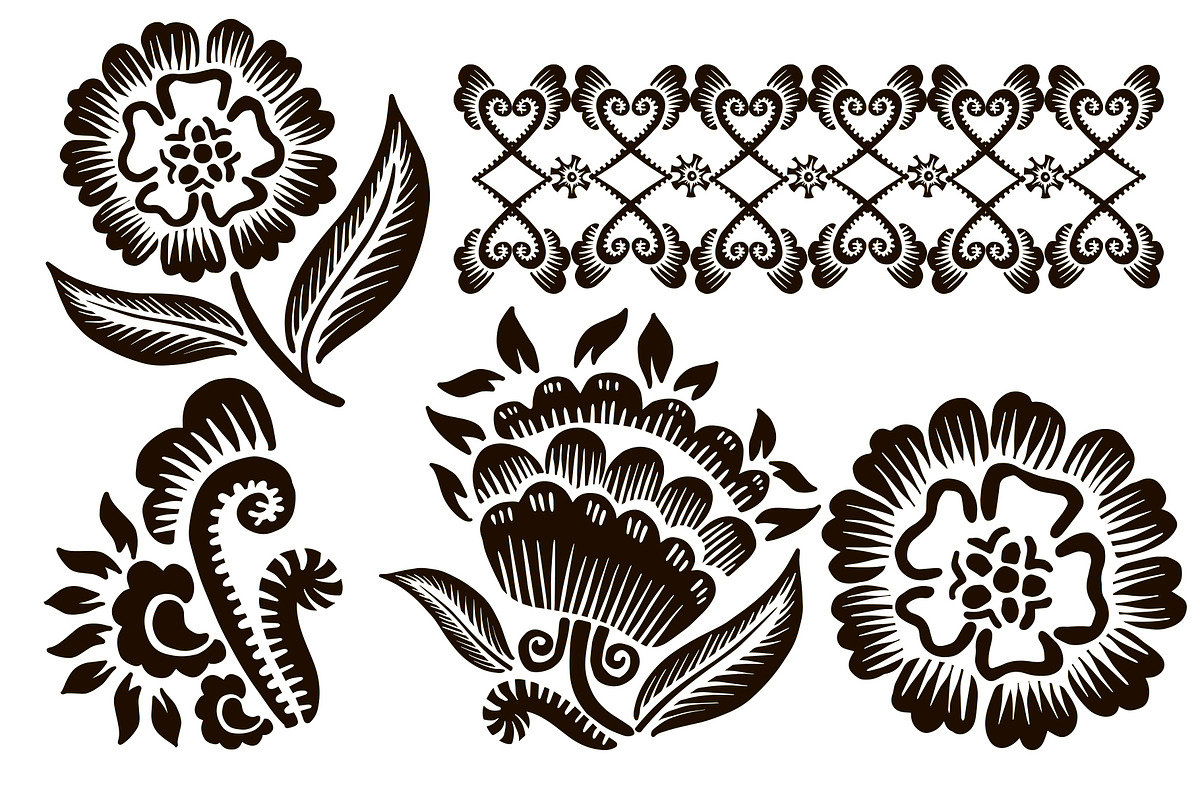 Block Print stylized floral, a Decorative Illustration by Tanna.ART (Photo 13 of 13)
