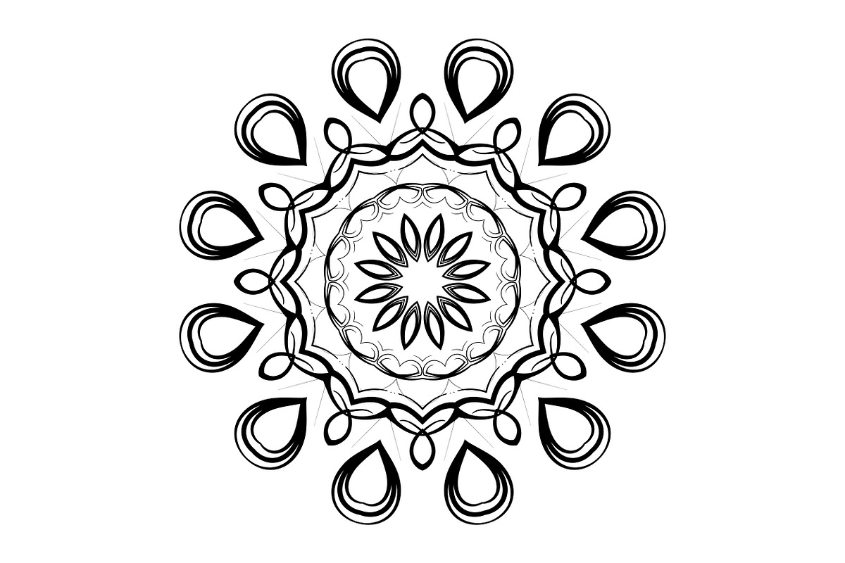 Ornamental Black White Mandala Pack, a Decorative Illustration by NJ Himel (Photo 18 of 103)