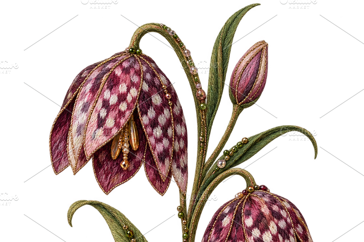 Beaded Fritillary Flower PNG, an Object Graphic by The Edit (Photo 1 of 3)