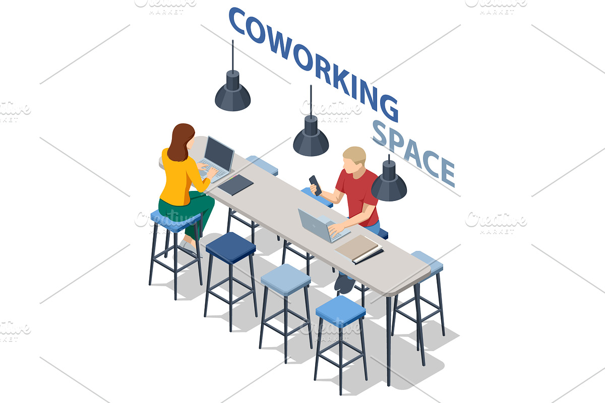 Isometric illustration of two people, a Finance Illustration by Golden Sikorka