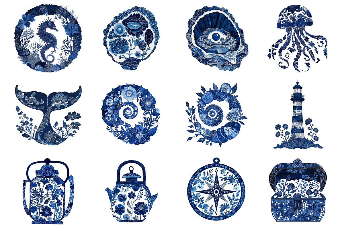 Preppy Coastal Ocean Clipart Bundle, a Seasonal Illustration by CitraGraphics (Photo 2 of 5)
