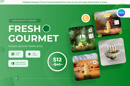 Fresh Gourmet - Foods Canva Template