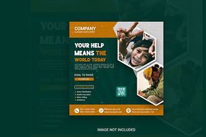 Charity social media post web banner, a Social Media Template by graphics city