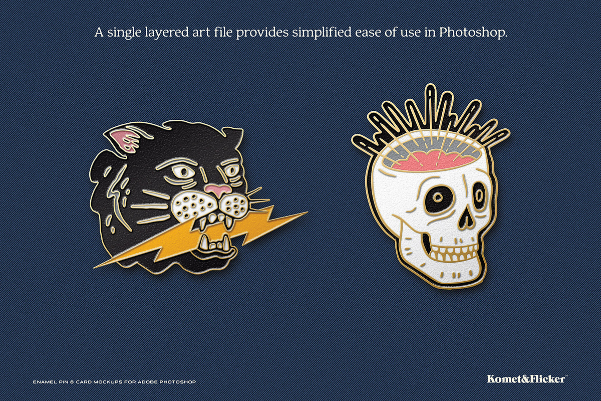Enamel Pin & Card Mockups, a Merchandise Mockup by Komet & Flicker (Photo 10 of 18)