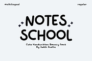 Notes School - Cute Handwritten Font, a Handwritten Font by SaktiAvellin (Thumbnail 1 of 8)
