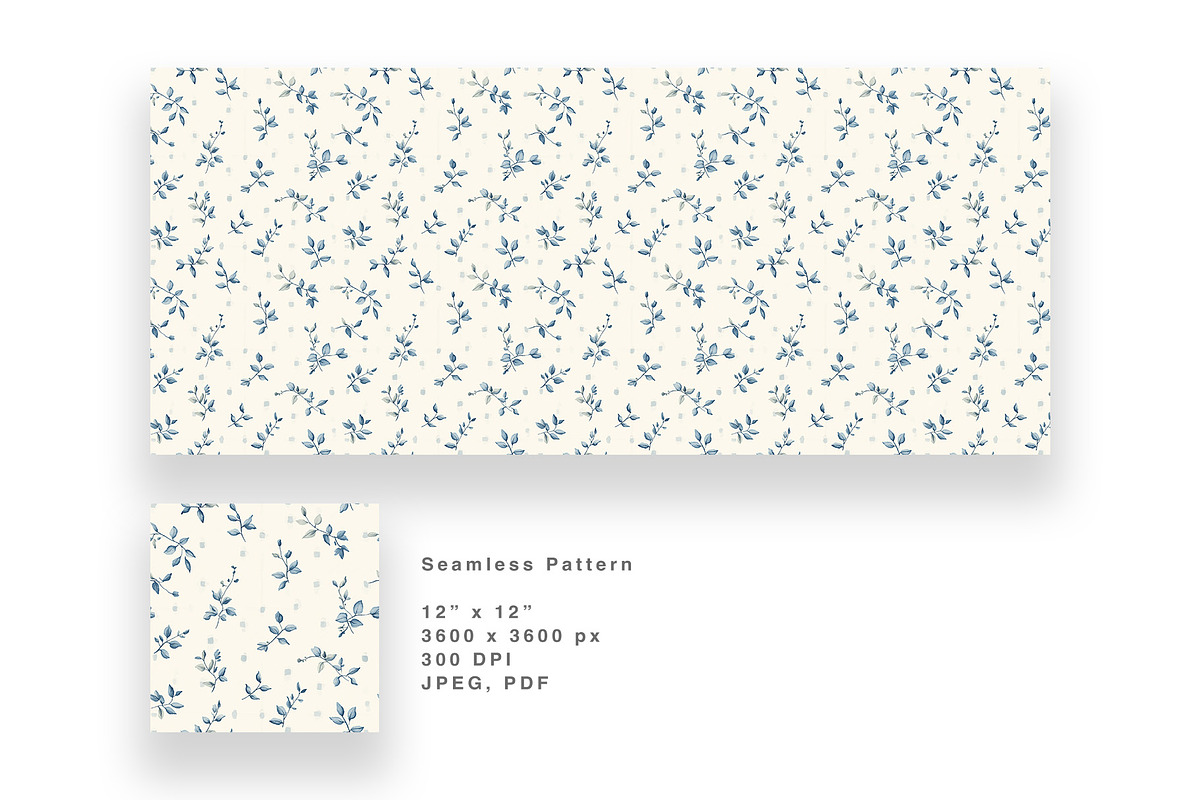 6 Seamless Pattern: Blue Floral, a Pattern Graphic by StudioCitra (Photo 8 of 10)