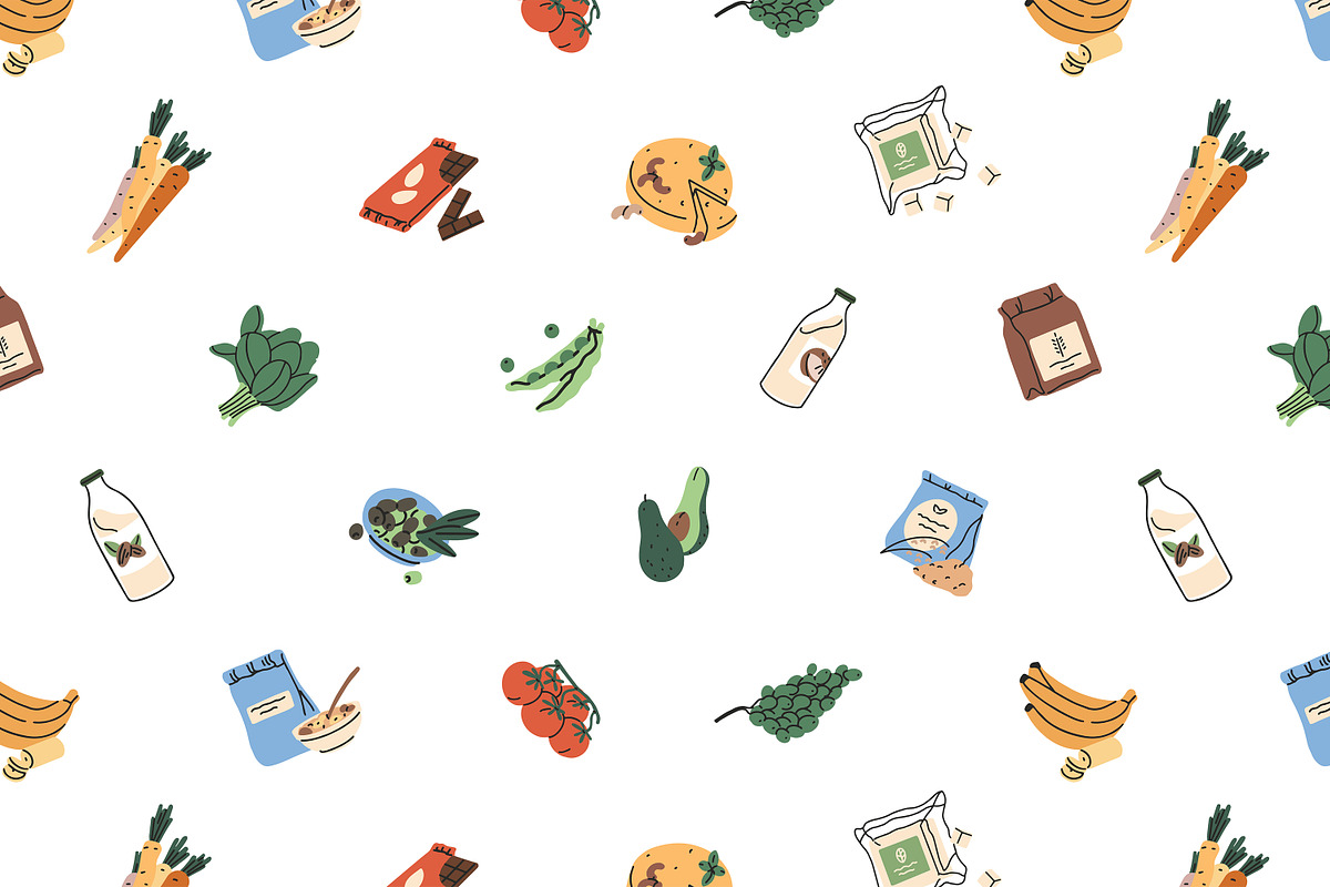 Healthy vegan food set, templates, a Food Illustration by PaperTrident (Photo 5 of 7)