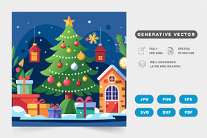 Christmas scene with a beautifully d, a Graphic by SaroStock