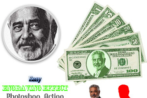 Easy Engraving Effect Ps Action, a Brushes & More by Studio Retouch