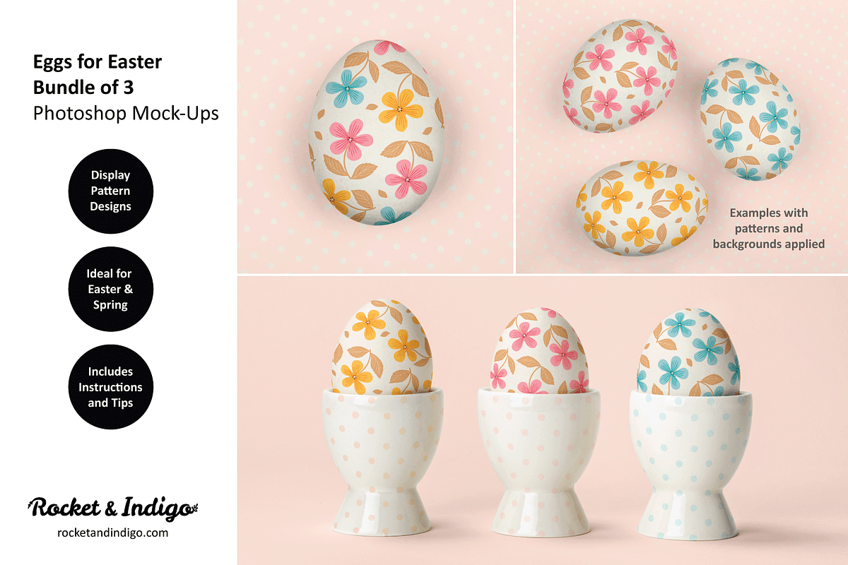 Eggs for Easter Bundle of 3 Mock-Ups, a Cups & Container Mockup by Rocket & Indigo (Photo 1 of 7)
