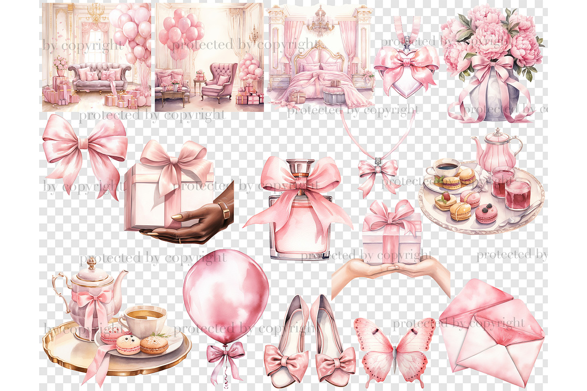 Mothers Day Clipart Bundle, a Seasonal Illustration by GlamArtZhanna (Photo 6 of 6)