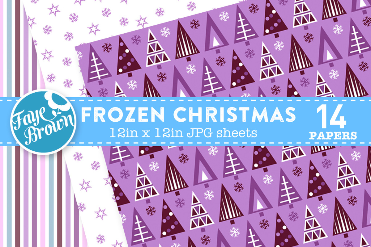 Frozen Christmas Digital Paper preview 2