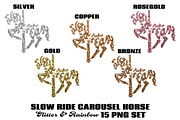 Rainbow & Glitter Carousel Horse PNG, an Illustration by AlexandHer Digital Art (Thumbnail 2 of 8)