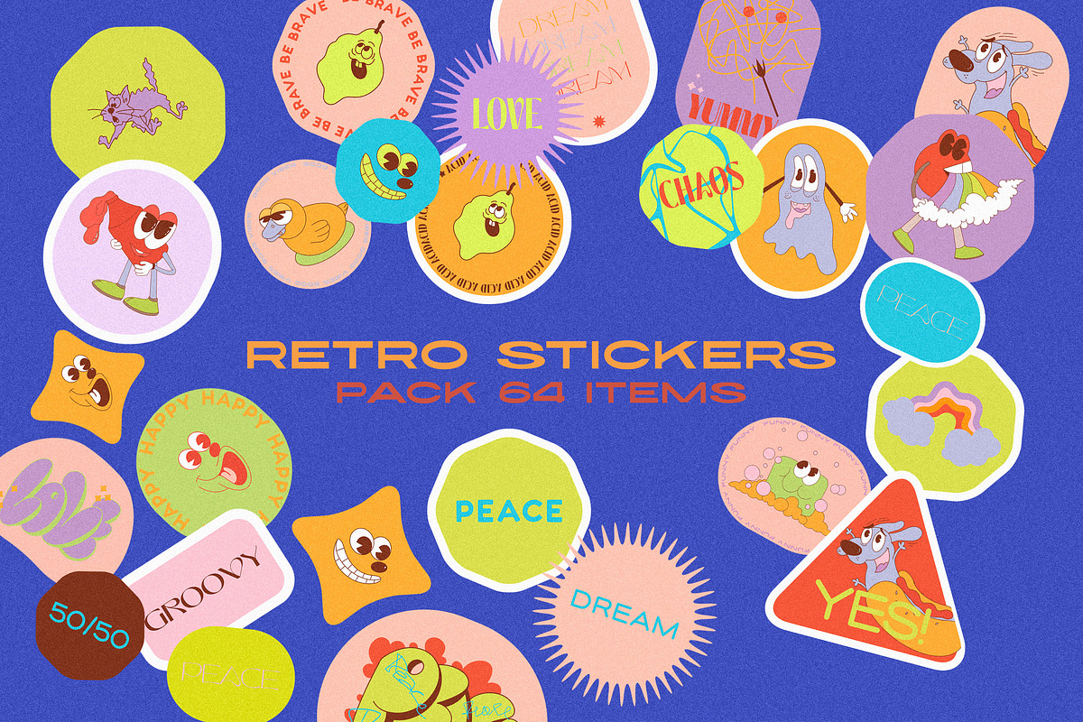 Retro Vibe Stickers, an Emoji Icon by nadispasibenko (Photo 2 of 15)