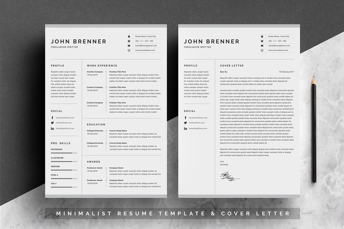 Minimalist Resume, a Resume Template by White Graphic