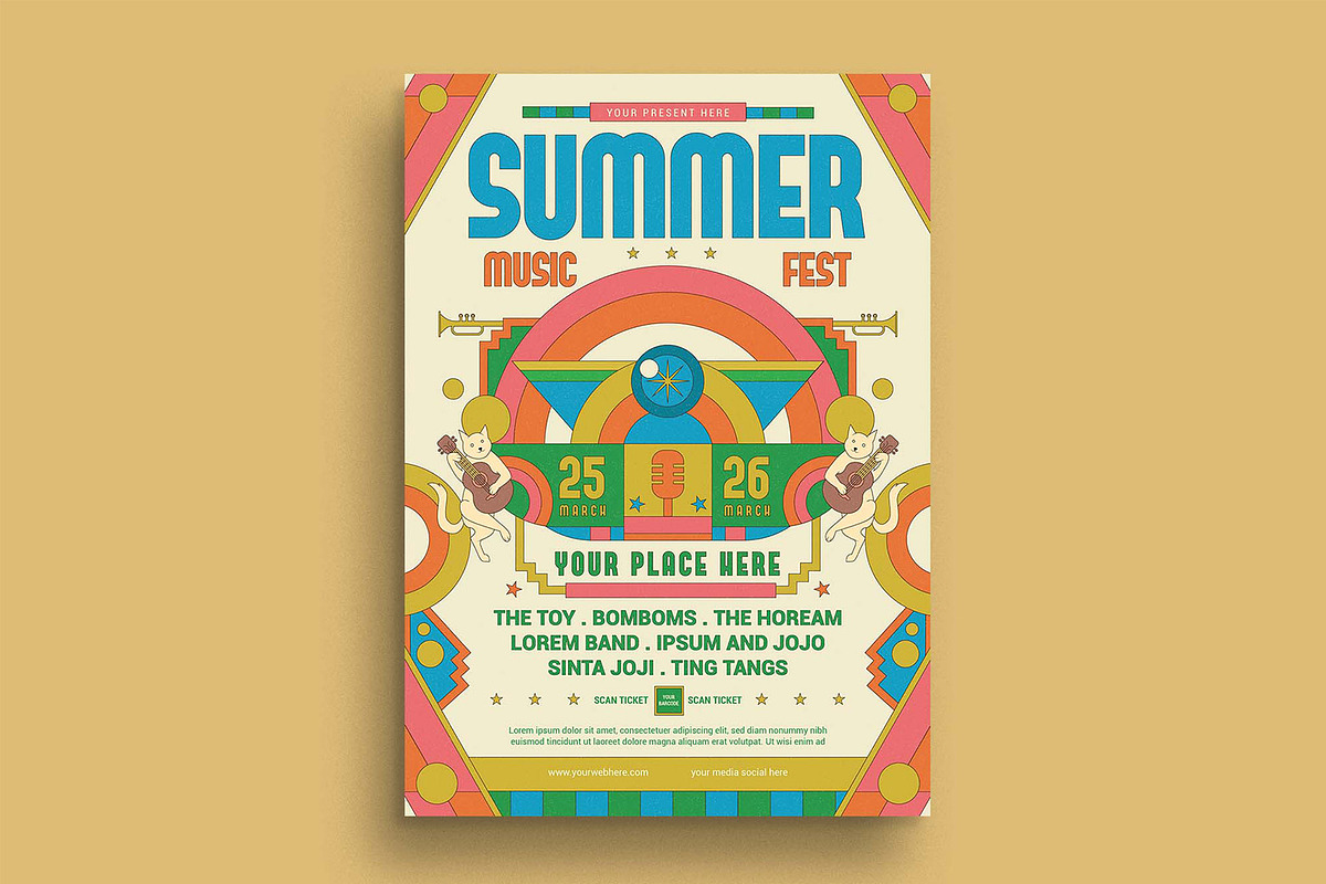 Summer Music Fest Flyer Template, a Templates & Theme by megarez (Photo 2 of 4)