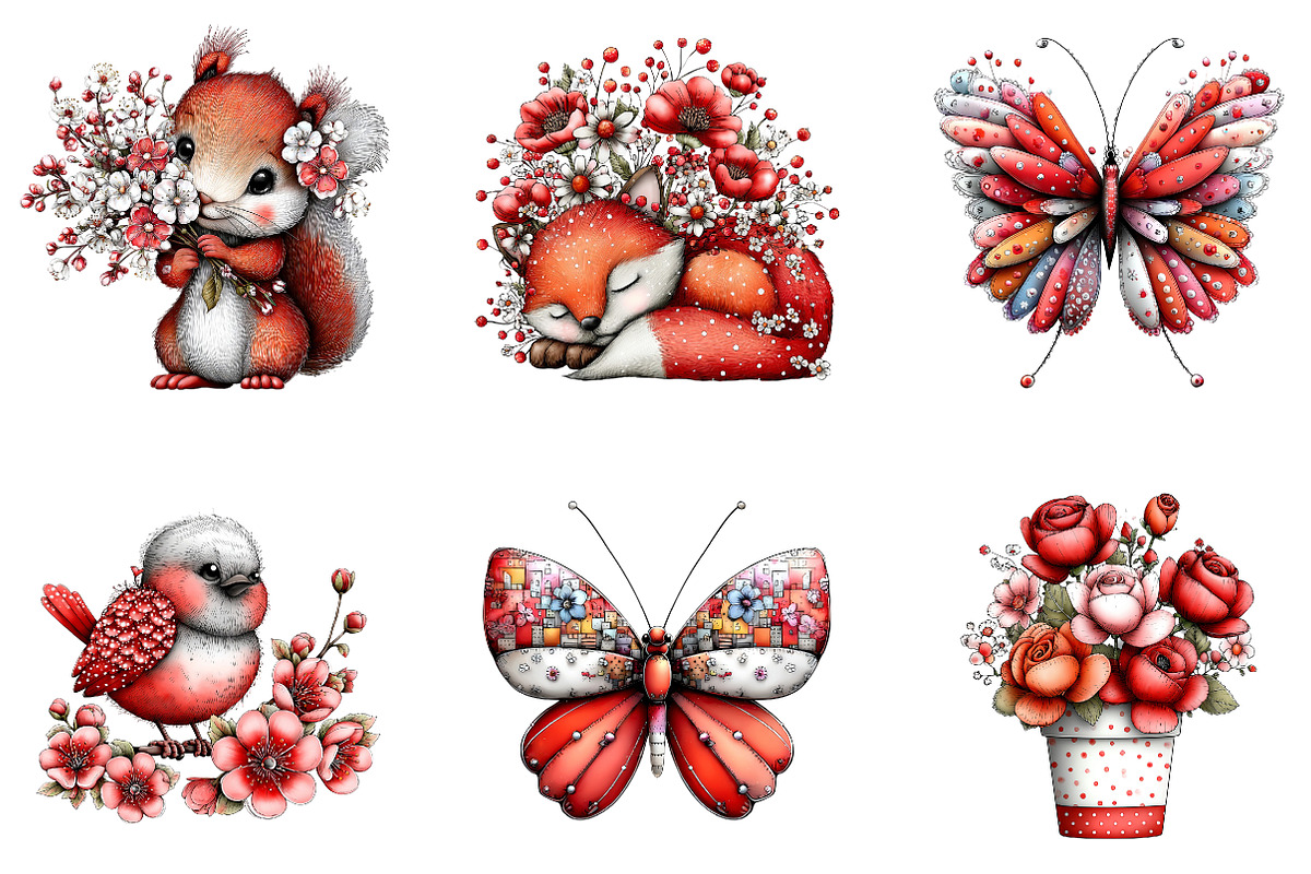 Whimsical Spring Clipart Bundle, an Illustration by CreationArt (Photo 6 of 7)