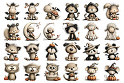 Cute Halloween Animals Clipart, a Seasonal Illustration by Nicolle's Colorful Art (Thumbnail 2 of 5)