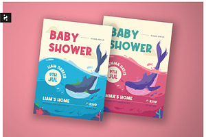 Baby Shower Invitation Sea Theme, a Card Template by Neermana