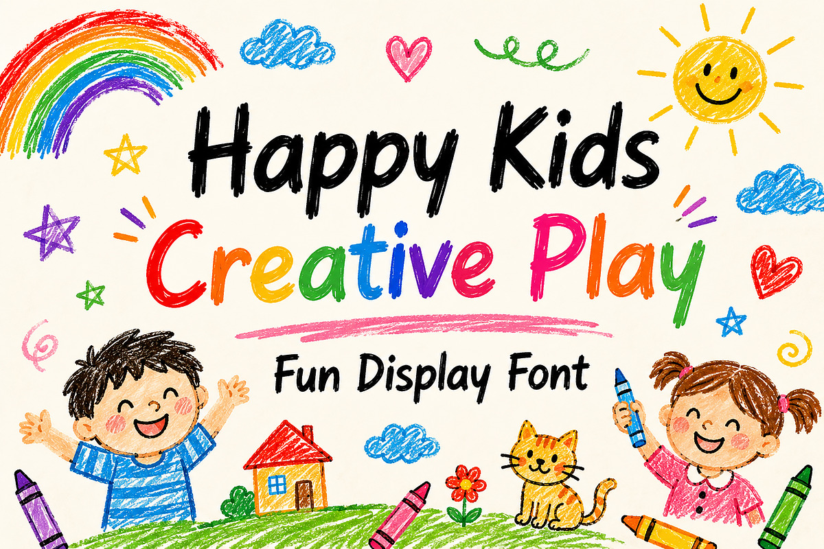 Rainbow Scribble, a Handwritten Font by Wow Magic (Photo 4 of 6)
