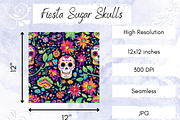 Fiesta Sugar Skull Seamless Pattern, a Graphic by Paper & Pattern Studio (Thumbnail 4 of 9)