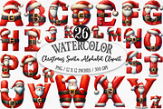 Christmas Santa Alphabet Clipart, an Illustration by Designking (Thumbnail 1 of 5)