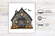 Watercolor Halloween Farm Clipart, an Illustration by Canvas Craft (Thumbnail 7 of 7)