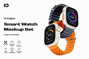 Apple Watch Ultra Mockup Set, a Wearable Device Mockup by ForgeDesign