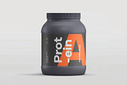 Front View Matte Protein Jar Mockup, a Packaging Mockup by DesignRushMarket (Thumbnail 2 of 2)