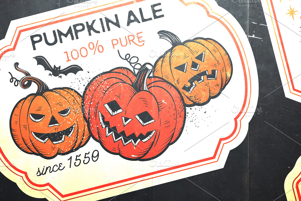 Halloween Bottle Labels, a Food Illustration by Moloko88 (Photo 5 of 7)
