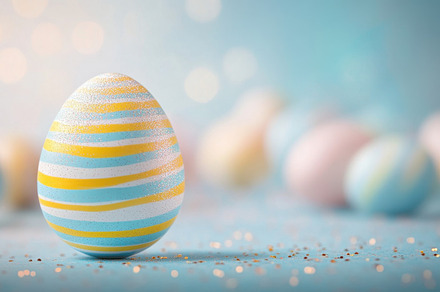 Bright Easter egg on pastel, a Photo by Beautiful things