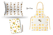 Watercolor Sunflowers, Honey & Bees, a Decorative Illustration by MayaNavits (Thumbnail 8 of 9)