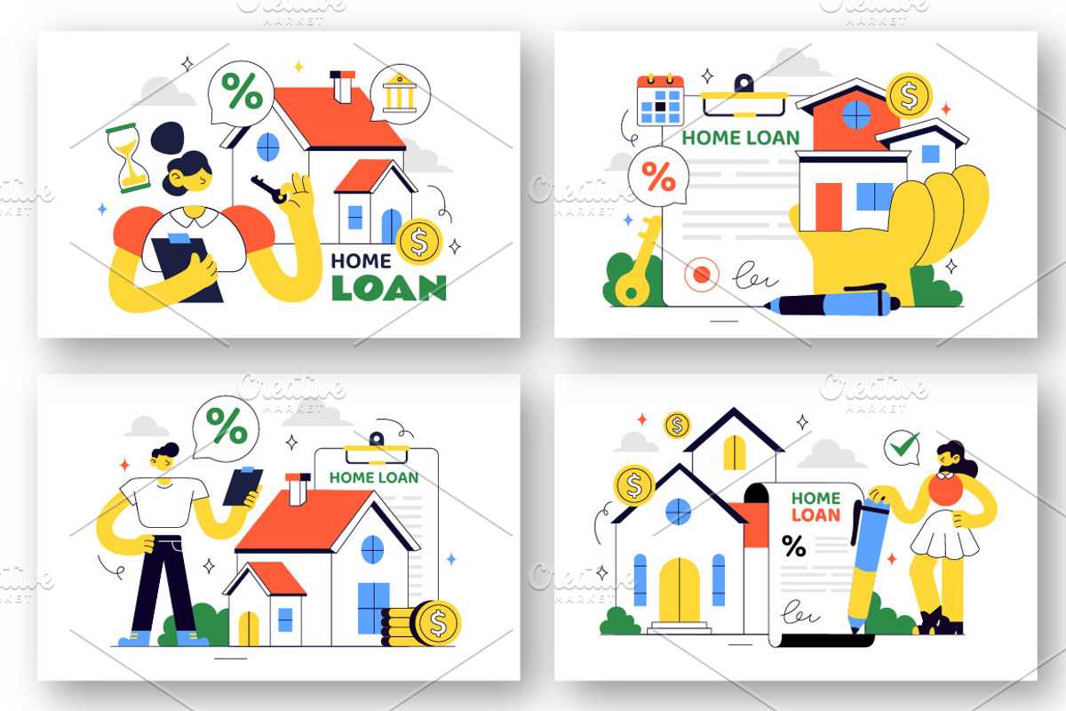 10 Home Loan Illustration, a Person Illustration by denayunebgt (Photo 2 of 4)