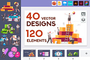 Flatiny Elements for Powerpoint, a Presentation Template by Aurielaki Stock Images (Thumbnail 1 of 6)
