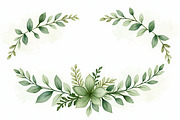 Sage Greenery Watercolor Frame Set, an Illustration by hafijul (Thumbnail 7 of 10)
