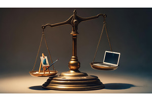Vintage balance scale weighing a, an Arts & Entertainment Photo by tilialucida