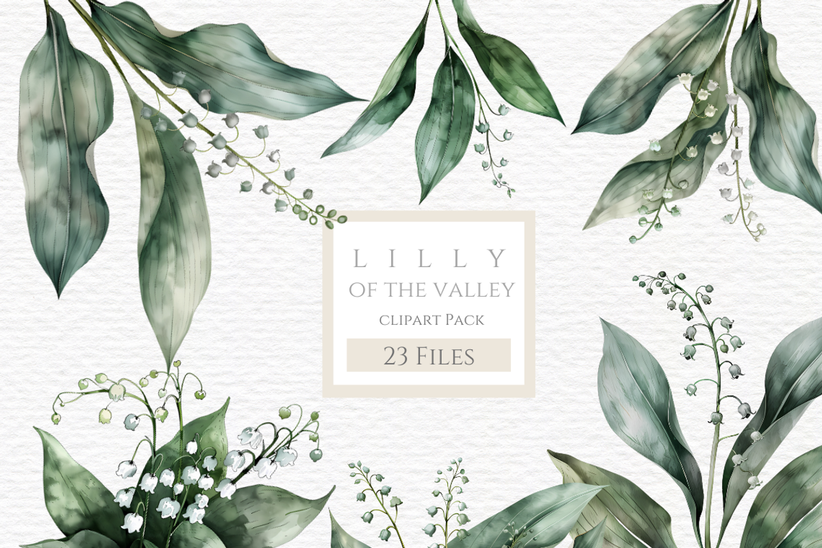 Lily of valley clipart, Flowers, a Decorative Illustration by Invite to Clipart (Photo 1 of 5)