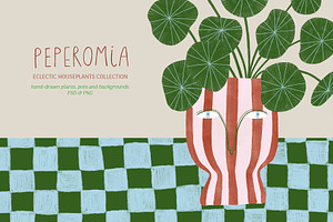 Peperomia - eclectic houseplants, an Illustration by Annakniaz