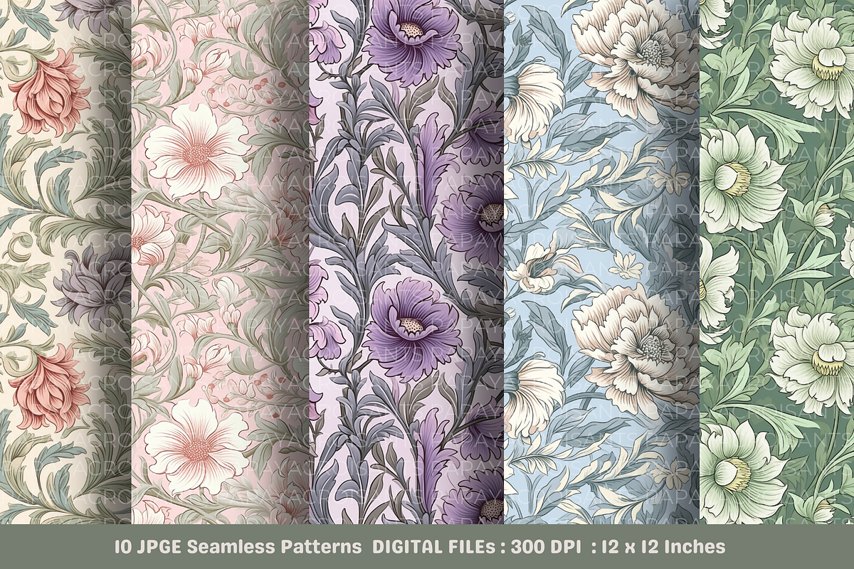 Vintage Floral Seamless Pattern, a Pattern Graphic by STUDIO CHOTI (Photo 3 of 7)