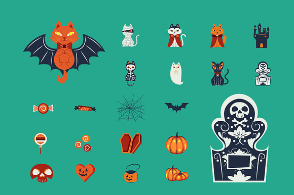 Halloween Elements Illustration Set preview 2