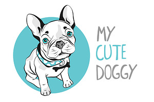 French bulldog seamless patterns