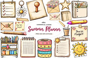 Summer Planner Clipart, an Illustration by CreationArt (Thumbnail 1 of 9)