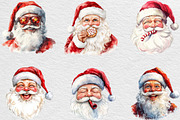 Retro Funny Santa Claus Face Clipart, an Illustration by Black Bird Studio (Thumbnail 3 of 6)