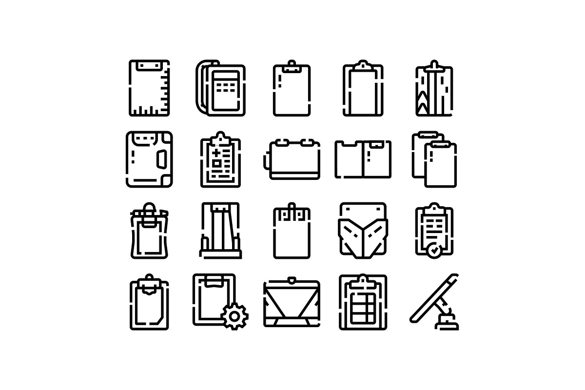 Clipboard icons set displaying, an Object Graphic by pikepicture (Photo 1 of 3)