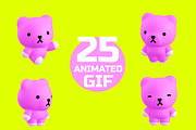 Gif animation kawaii character set, a Work Illustration by Jenya Porechenskaya (Thumbnail 1 of 2)